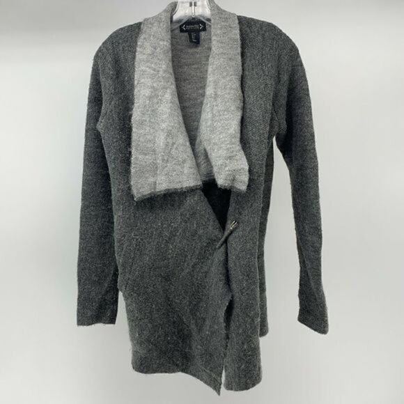 Nanette Lepore Gray Wool Blend Draped Cardigan S - Picture 2 of 8